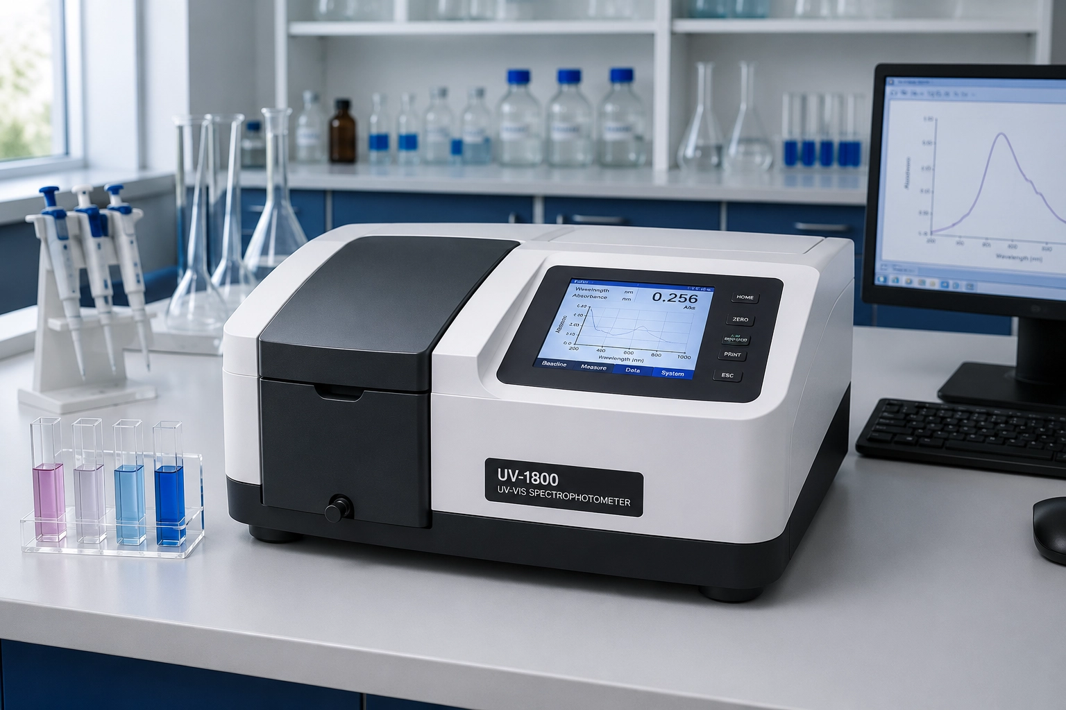 اسپکتروفوتومتر UV-Vis در آزمایشگاه